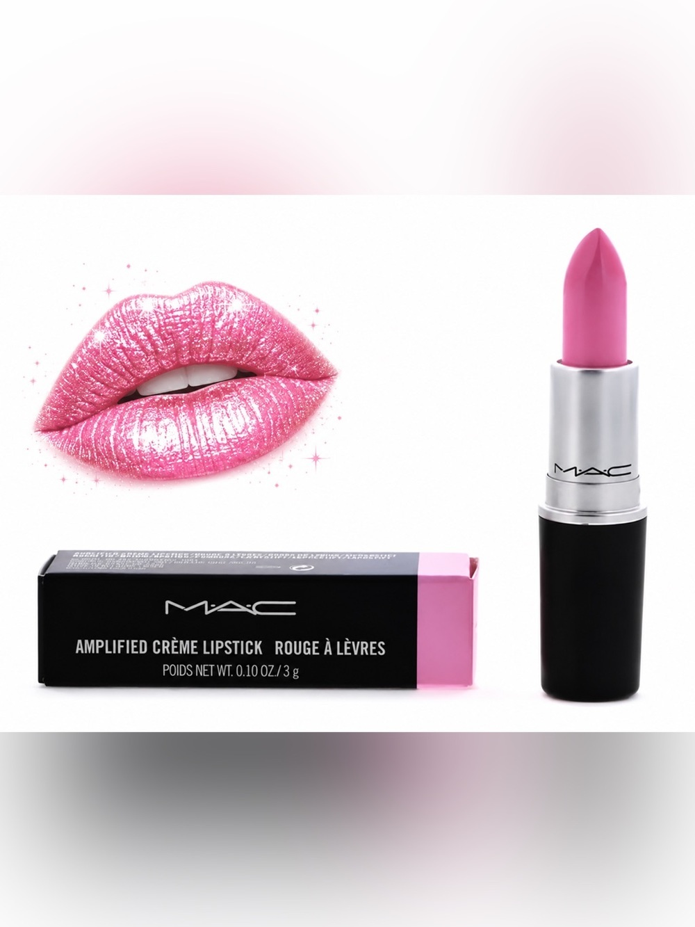 New MAC Cosmetics Saint Germain Shimmery Pink Crème Lipstick! Sleek Satin 💋💄💋